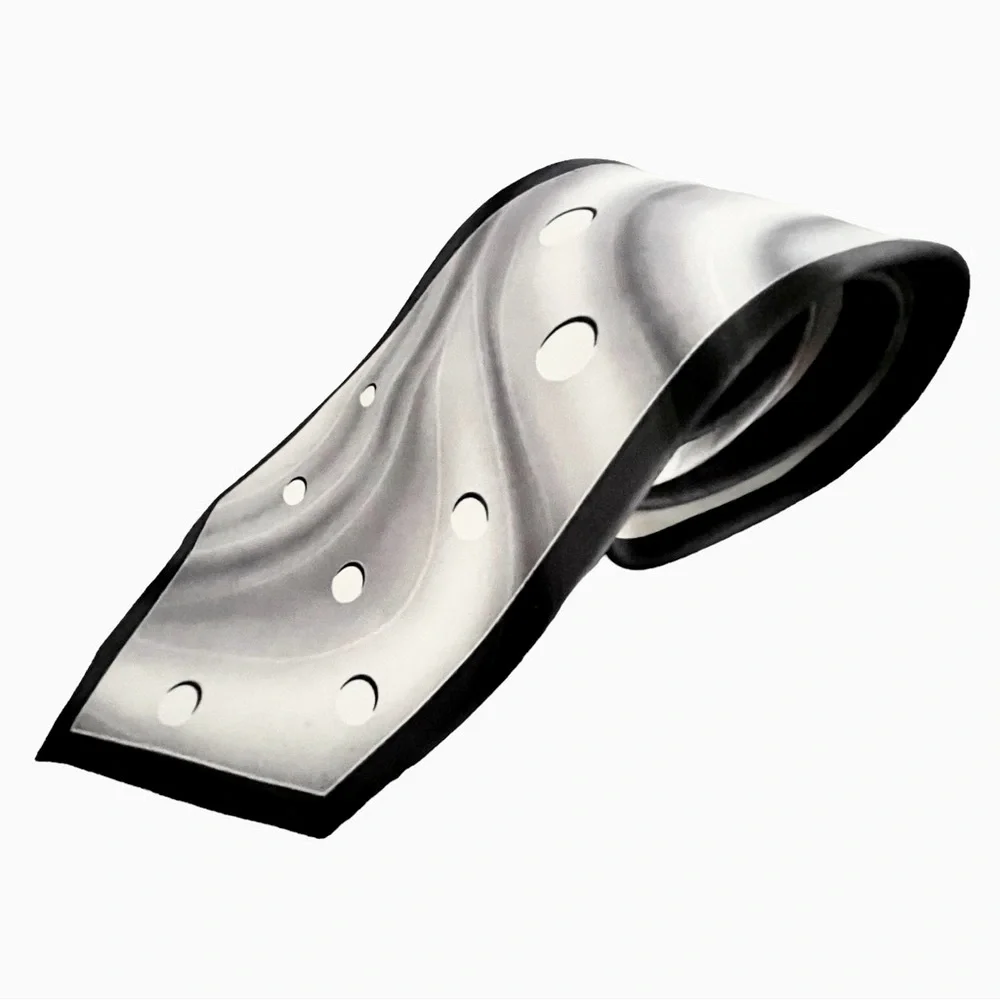 Liquid Silk Couture Pattern Carlo Palazzi Black Gray White Tie & Pocket Square